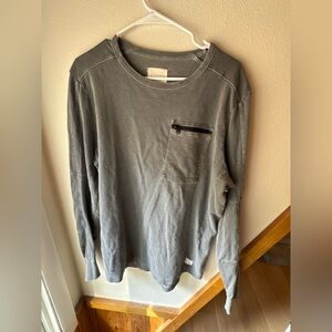 Mountain Standard Colorado Long Sleeve Gray Zip Pocket Shirt Mens Size Large